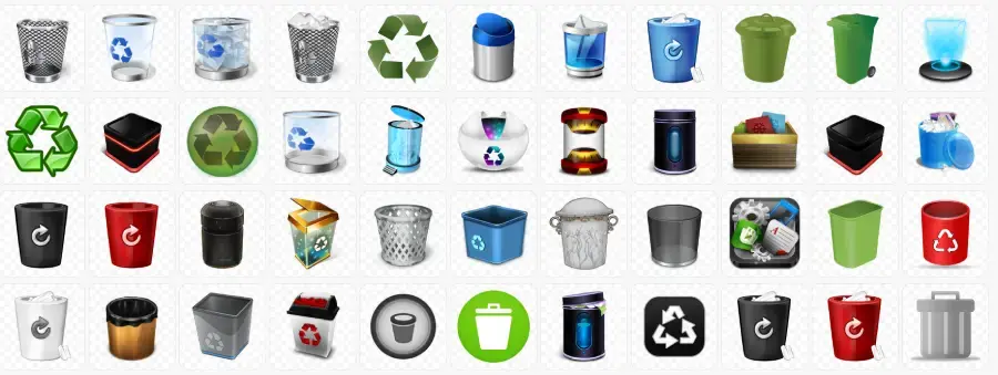 iconos para la papelera de reciclaje