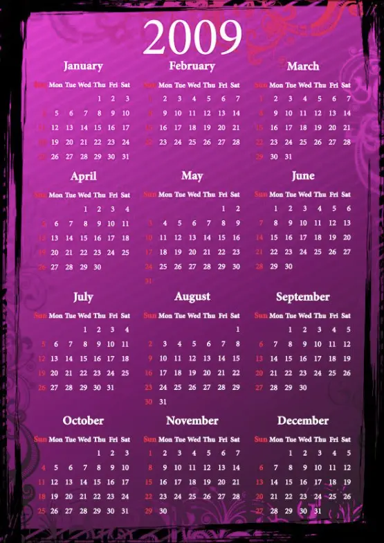 Calendario 2009