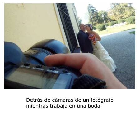 Detrás de cámaras en una boda