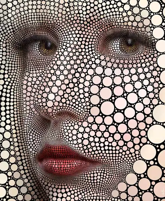 Círculos para formar rostros humanos