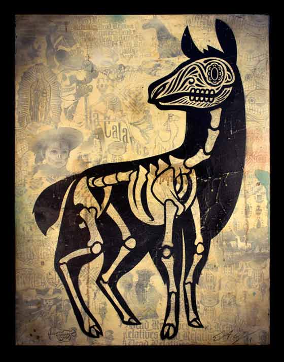 grabado dia de muertos