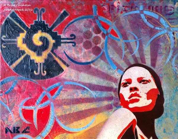 stencils y graffitis coloridos