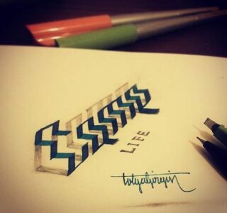 lettering con efecto de 3D