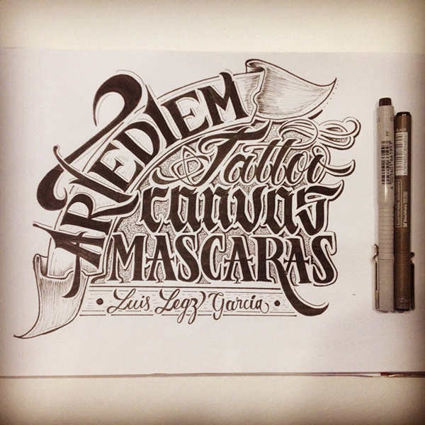 tipografía hecha a mano alzada