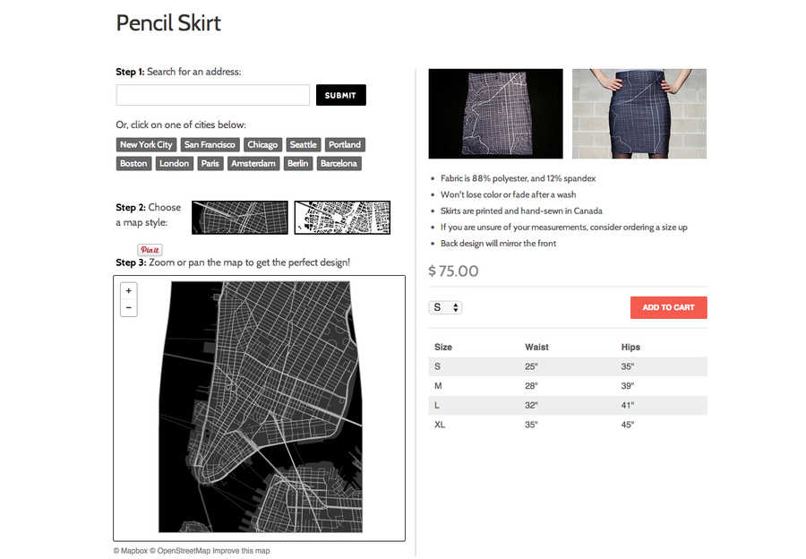 mapas impresos en playeras