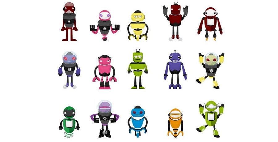 cuerpos de robots vectorizados