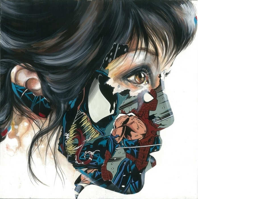 pinturas con páginas de comics