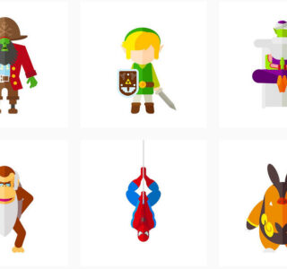 ilustración de personajes de videojuegos
