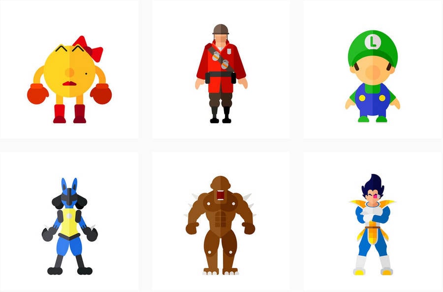 ilustración de personajes de videojuegos
