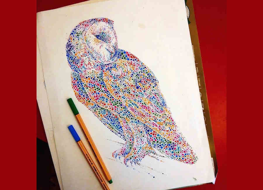 puntos de colores de acuarela