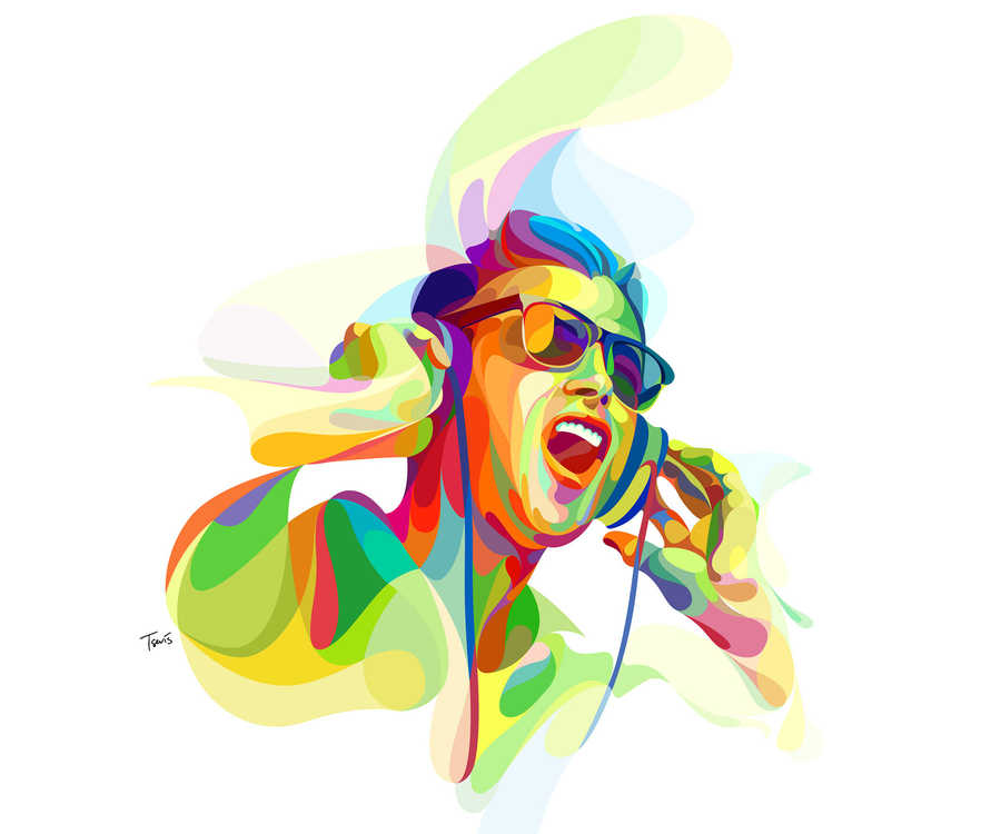 ilustraciones con olas de color