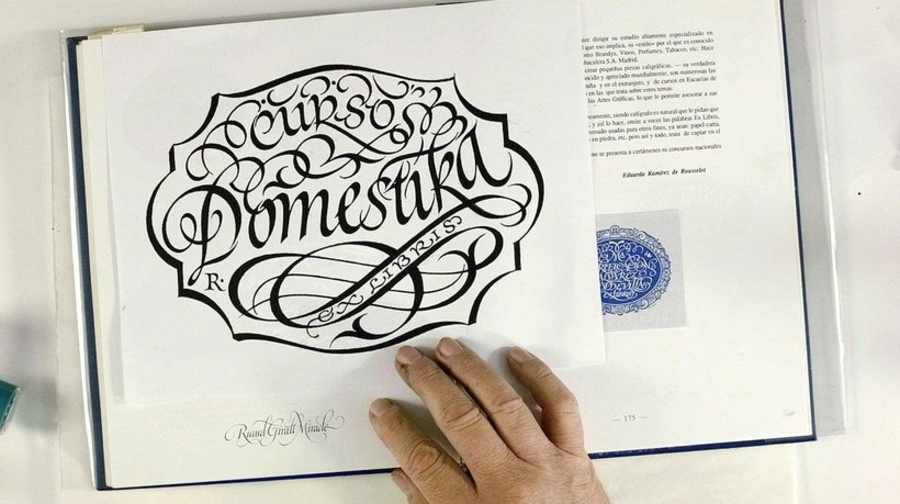 hacer un ex libris con caligrafía