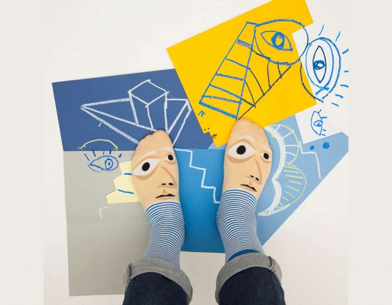 calcetines con rostros de pintores