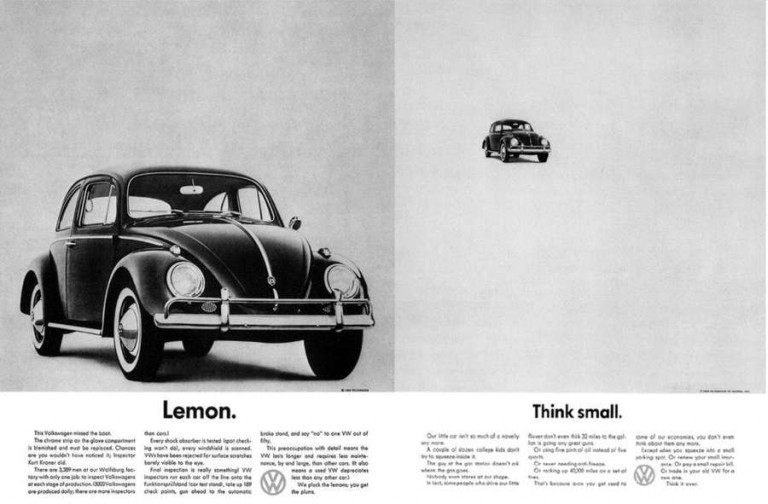 publicidad de Volkswagen años sesentas