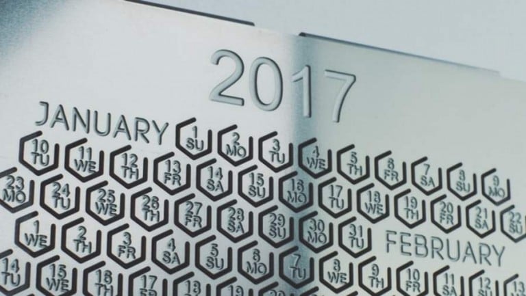 calendario 2017 de metal
