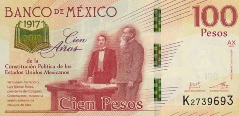 billete Centenario Constitución Mexicana