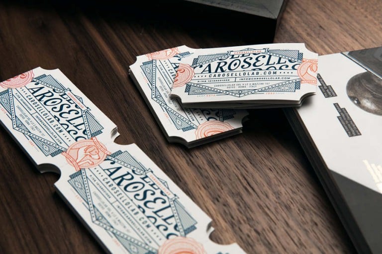 tarjetas de presentación inspiradas en boletos de cine