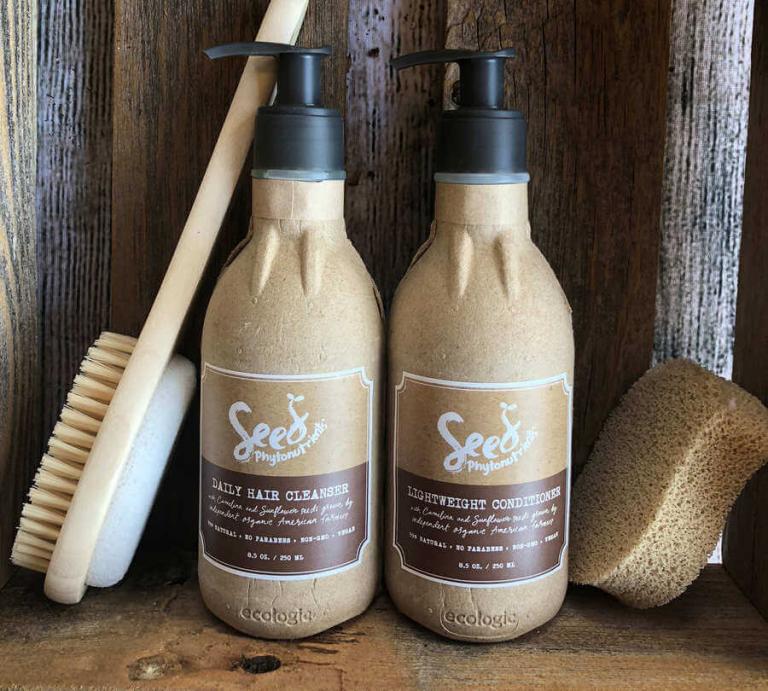 Botellas hechas de papel reciclado