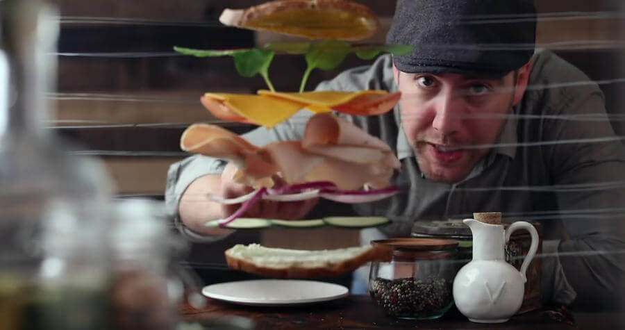 Fotografías de alimentos levitando