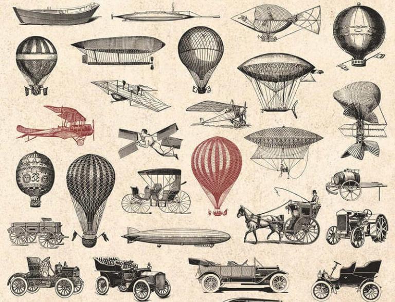 Ilustraciones vintage en vectores