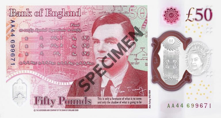 billete de Alan Turing