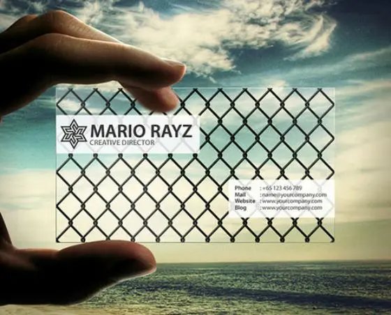 Tarjetas de presentación transparentes