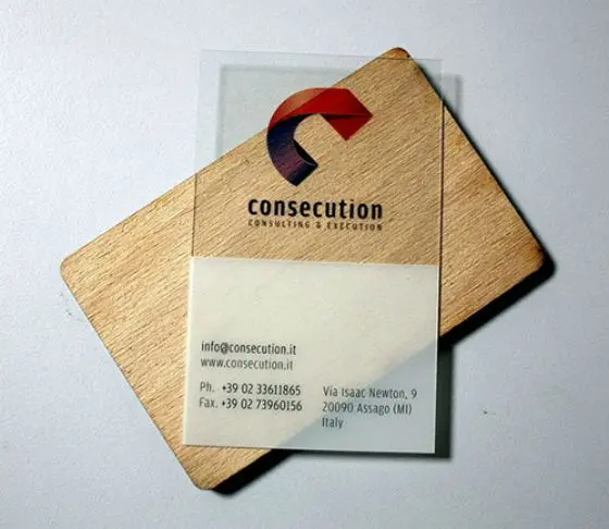 Tarjetas de presentación transparentes