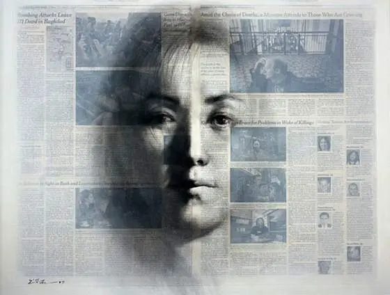 oleo pintura Pintura sobre periódico