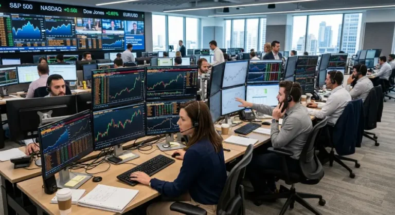 traders trabajando