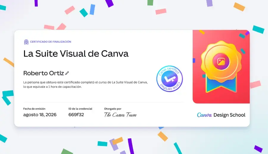 Certificado de Canva Design School