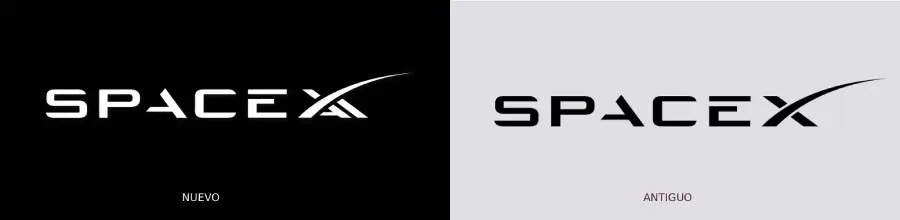 Nuevo y antiguo logotipo de SpaceX